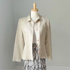 Vintage Linen Cream Blazer Jacket